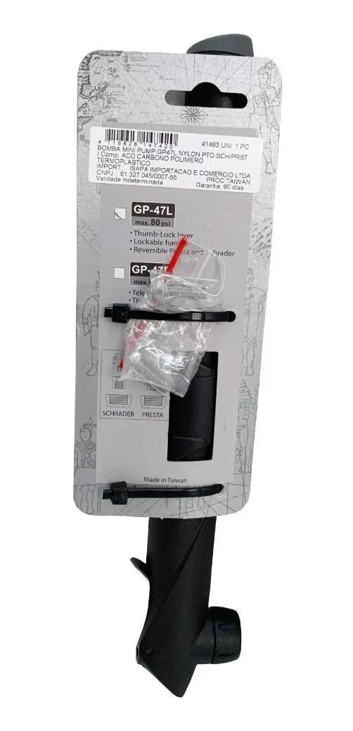 Bomba De Ar P/bicicleta Mini Pump Gp47l Giyo Schrader/presta - Cor Preto