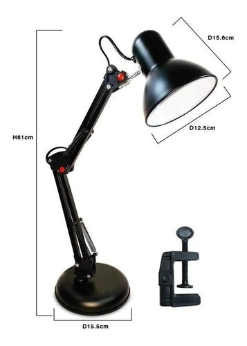 Luminária Mesa Metal Abajur Lâmpada Articulável Lk780 Luatek