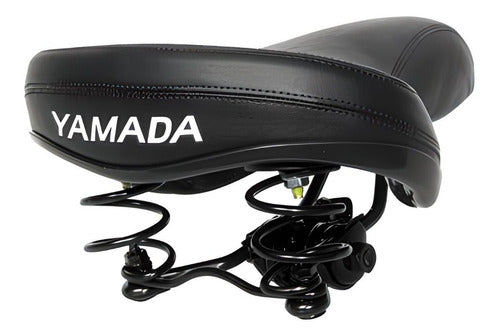 Selim Largo Banco Para Bike Mtb Yamada Preto Com 2 Molas
