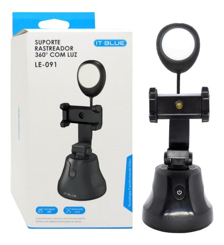 Suporte Celular Rastreador 360 Luz Facial It Blue Le-091