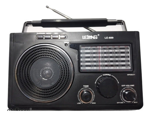 Rádio Portátil Analógico Com Bateria Recarregável Usb Le-609