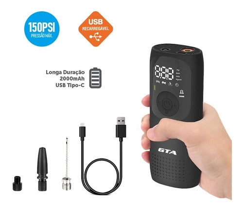 Bomba De Ar Portátil Automática Smart Plus 150 Psi Com Bater