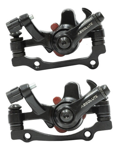 Kit Freio A Disco Bicicleta Discos Pinça Absolute Sem Cubos