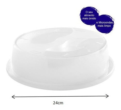 Tampa Para Microondas Transparente 24 Cm Premium Plasvale