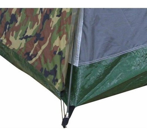 Barraca Camping Selvas 3/4 Pessoas Camuflada Sobreteto Acampamento Ntk