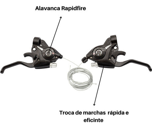 Alavanca De Cambio Vfire 24v Maçaneta Em Alumínio Com Cabos
