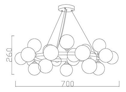 Pendente Júpiter Preto 25 Lamp Arquitetizze Pd10201-25.000
