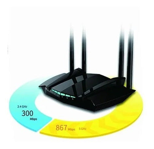 Roteador Wi-fi Knup Kp-rw400 2.4ghz - 5.0ghz 1000 Mbps