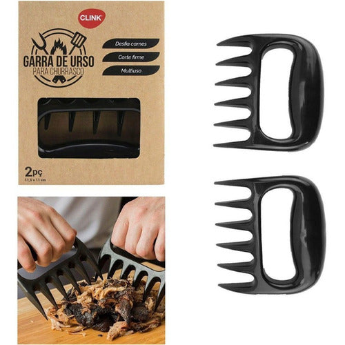 2 Garras De Urso Combo Churrasco Corte Firme Desfia Carnes