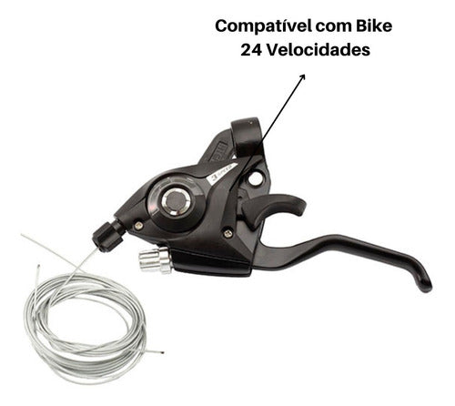 Alavanca De Cambio Vfire 24v Maçaneta Em Alumínio Com Cabos