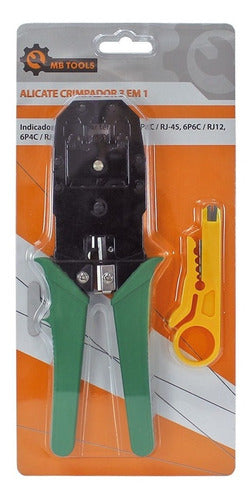 Alicate Crimpador De Terminais 3em1 Com Decapador Rj55-11