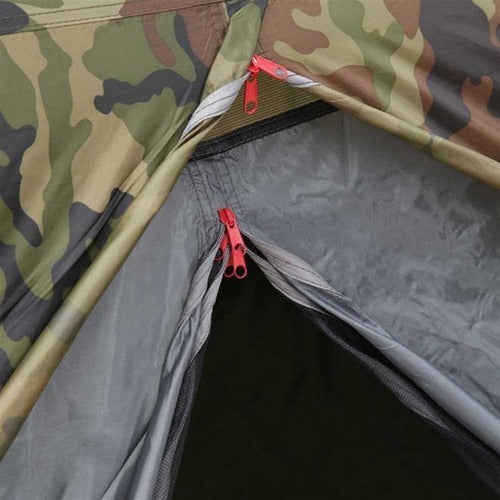 Barraca Camping Selvas 3/4 Pessoas Camuflada Sobreteto Acampamento Ntk