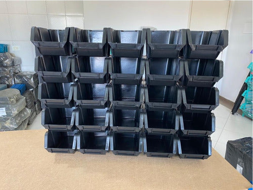 10 Peças Caixa Bin Organizadora Plástica Gaveteiro Nº5 Preto