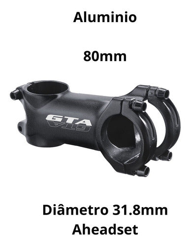 Guidão Alumínio Mesa 31.8mm Kit Bicicleta Adaptador 21.1mm