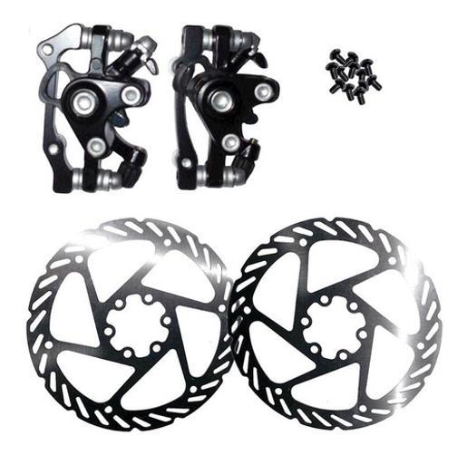 Kit Freio A Disco Bicicleta Discos Pinça Absolute Sem Cubos