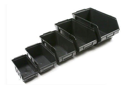 20 Peças Caixa Bin Organizadora Plástica Nº3 Preta