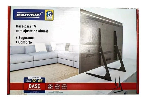 Suporte Multivisão Stand100 De Mesa Para Tv De 32 Até 65