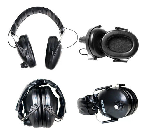 Abafador Ruido Eletrônico para Tiro Esportivo 21db Crezt Ntk Preto