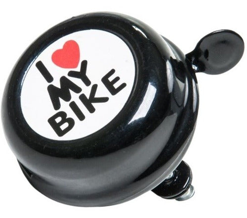 Buzina Campainha Trim Trim I Love My Bike Base Metal Preto