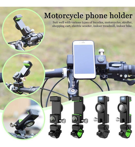 Suporte Celular P/ Bike Moto Bússola Rotação 360º-c/lanterna