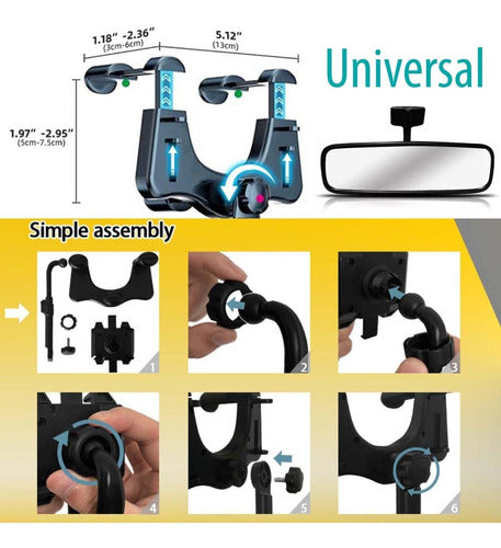 Suporte Universal Veicular Retrovisor Mesa Celular Smartphon