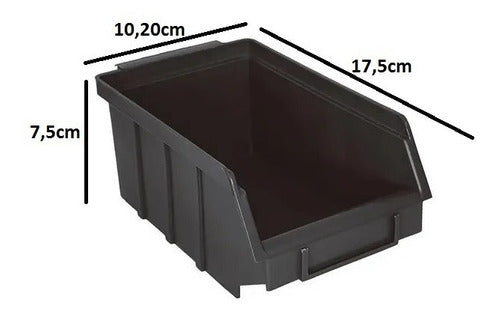 20 Peças Caixa Bin Organizadora Plástica Nº3 Preta
