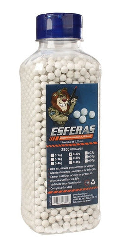 Bbs Airsoft Leão 0.20g 6mm Pote 2800 Un - Série Premium Bbs