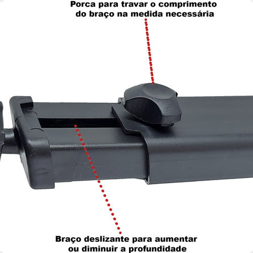 Suporte Celular Veicular Articulado Ventosa Braço Extensível