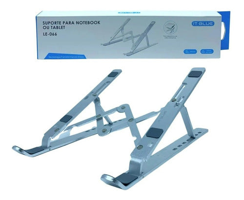 Suporte Para Notebook De Alumínio Com Ajuste Le-066 It-blue