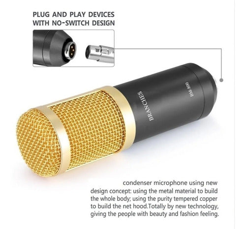 Microfone Estúdio Profissional Condensador Tomate Mt-1025
