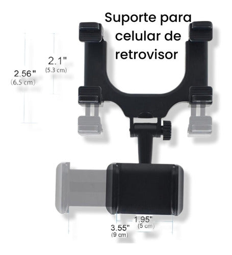 Suporte Veicular Celular Retrovisor Rotação 360 Graus