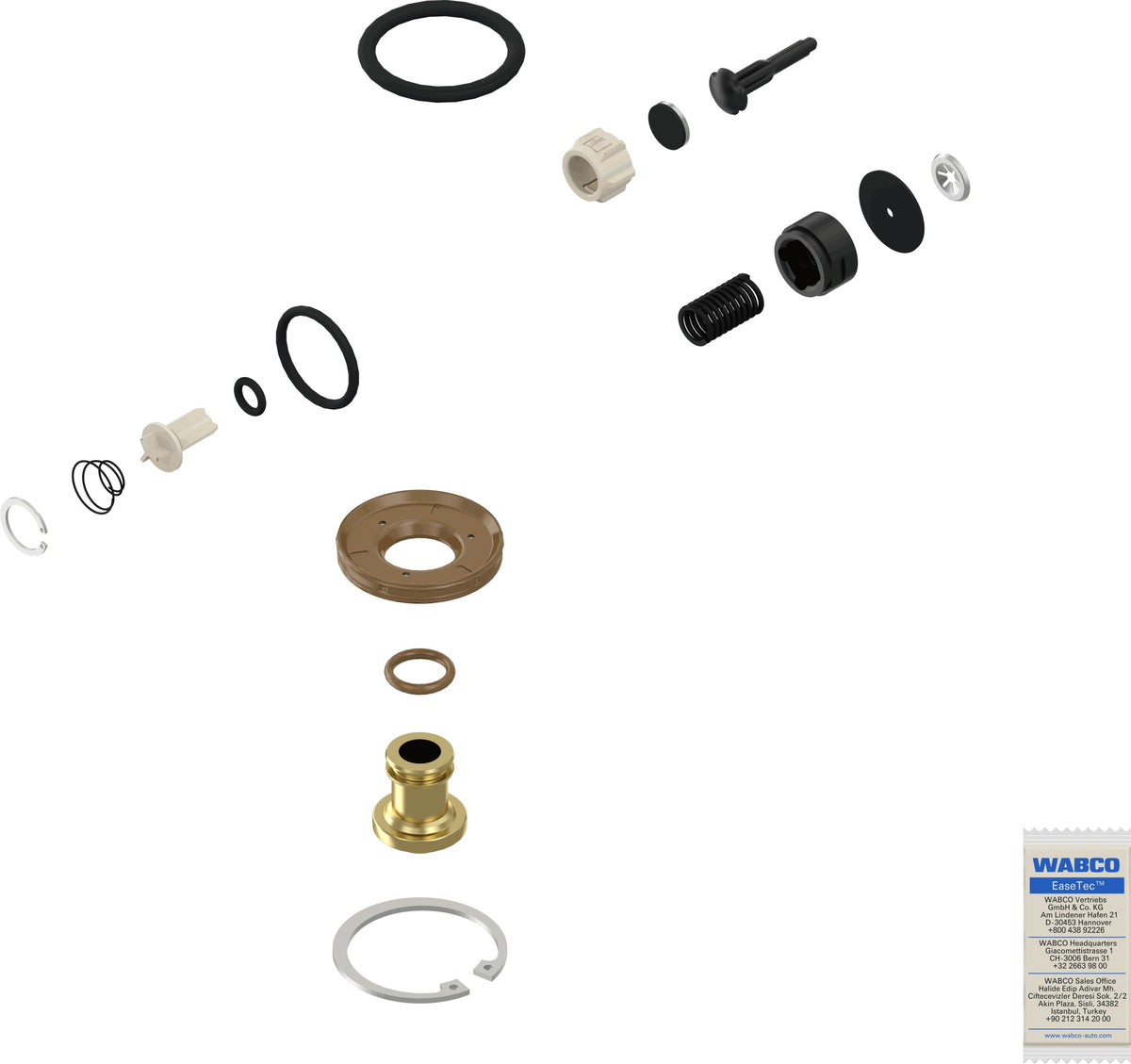 Jogo Reparo Secador Ar Wabco 932 400 001 2 Volvo VM 17 240/VM 17 210/VM 210 R/VM 260/VM 23 240/VM 23 210