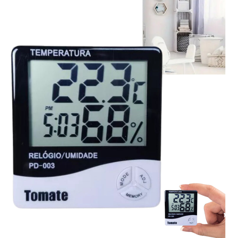 Termo-higrômetro E Relógio Digital Umidade E Temperatura