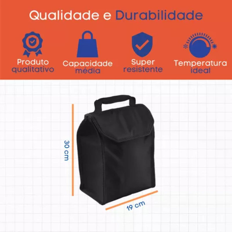 Bolsa Térmica 4,2 Litros com Alça Pop Cor Preto - Soprano