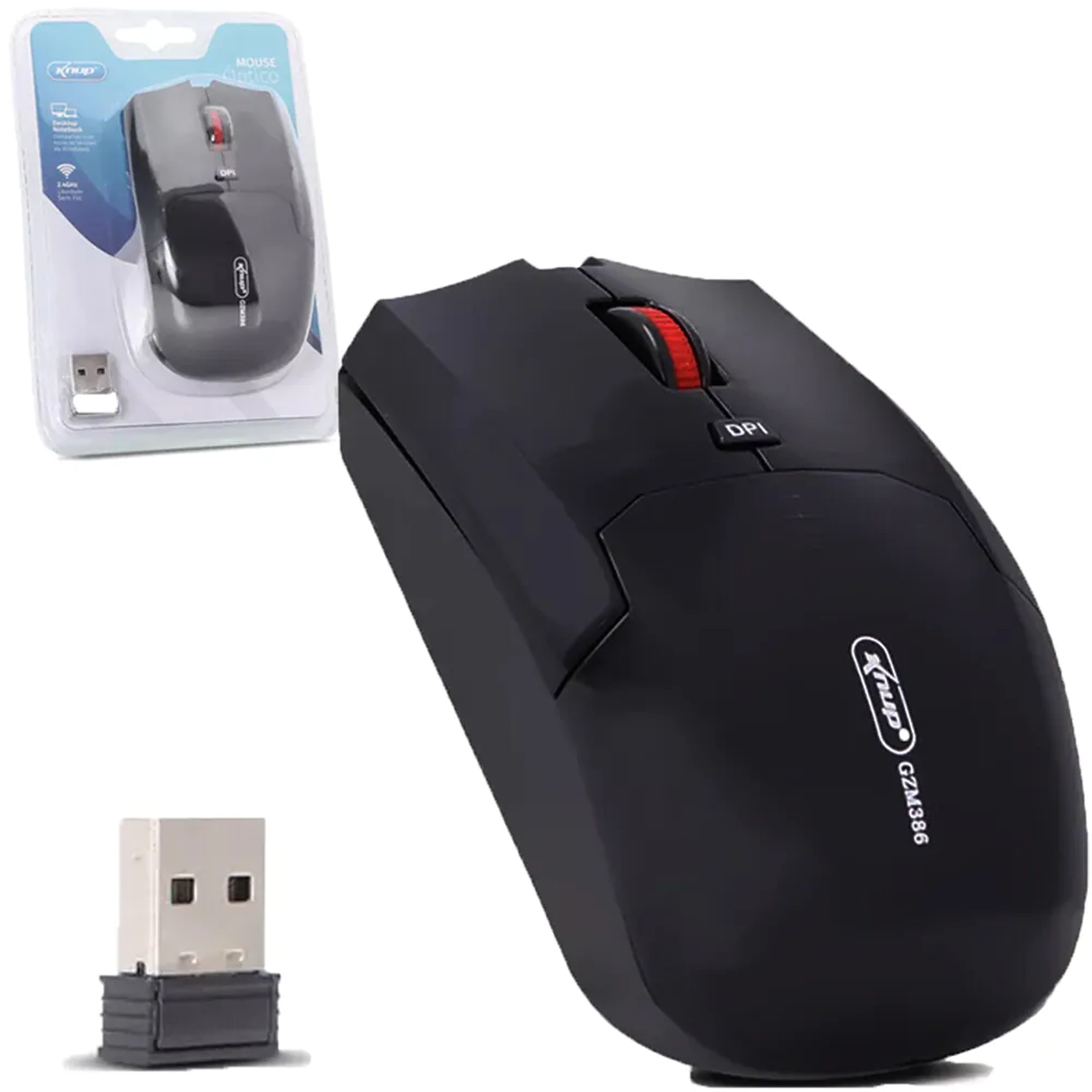 Mouse Sem Fio Óptico 10 Metros De Distância Gzm386 1600 Dpi - Preto