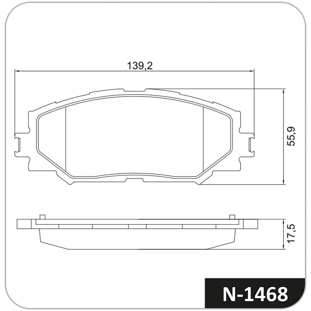 Pastilha de Freio Dianteira Cobreq N-1468 Toyota RAV4/Prius/Corolla/Corolla Cross