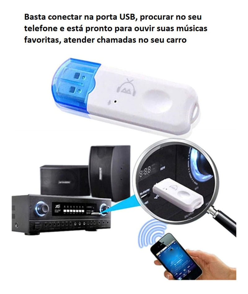 Conversor Bluetooth Para Carro Som Automotivo Sem Fio