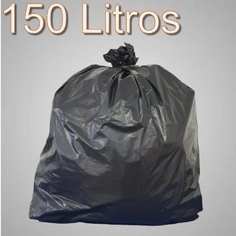 Saco de Lixo Bompack Embrast 150L Forte Reforçado Preto com 5 unidades 