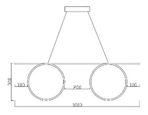 Pendente Infinity Dourado Em Led 3000k Com 3 Metros De Cabo