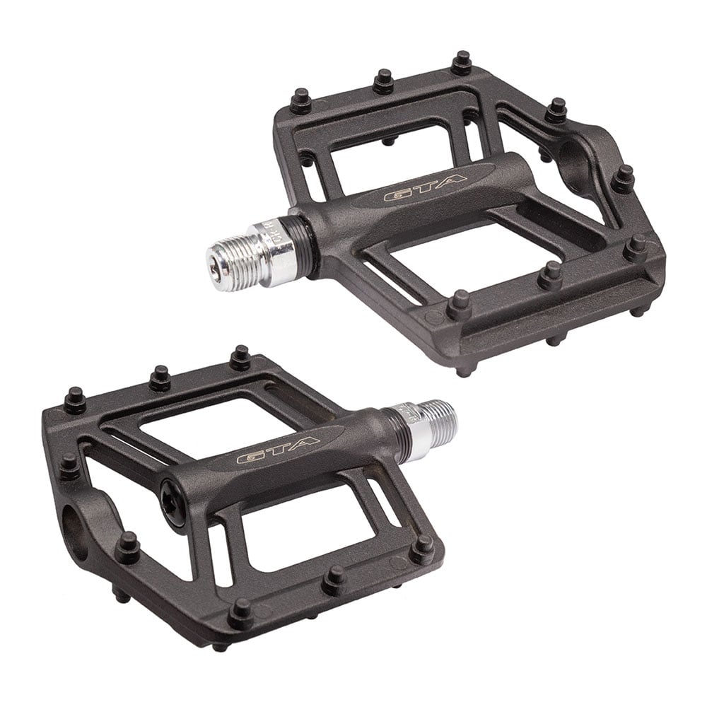 Pedal 9/16 plataforma alumínio preto com eixo em cromoly com bucha du e rolamento selado