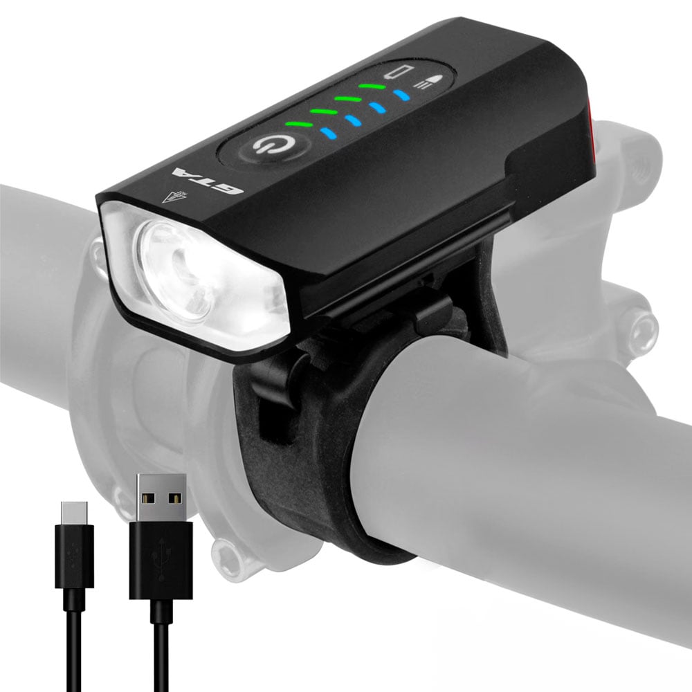 Farol com sinalizador traseiro led cree xpg3 600 lumens recarregavel usb 1200 mah com suporte para capacete