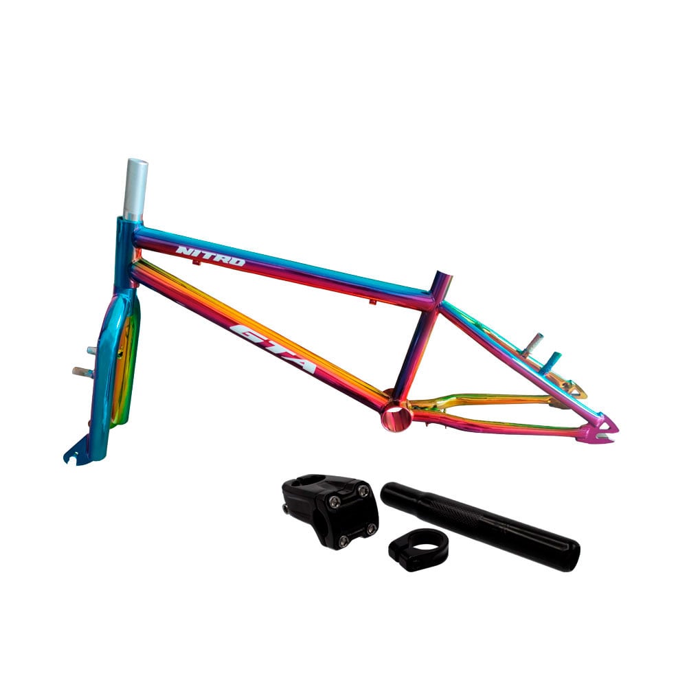 Quadro 20 bmx gta nitro camaleão com kit (garfo, mesa, canote e abraçadeira)