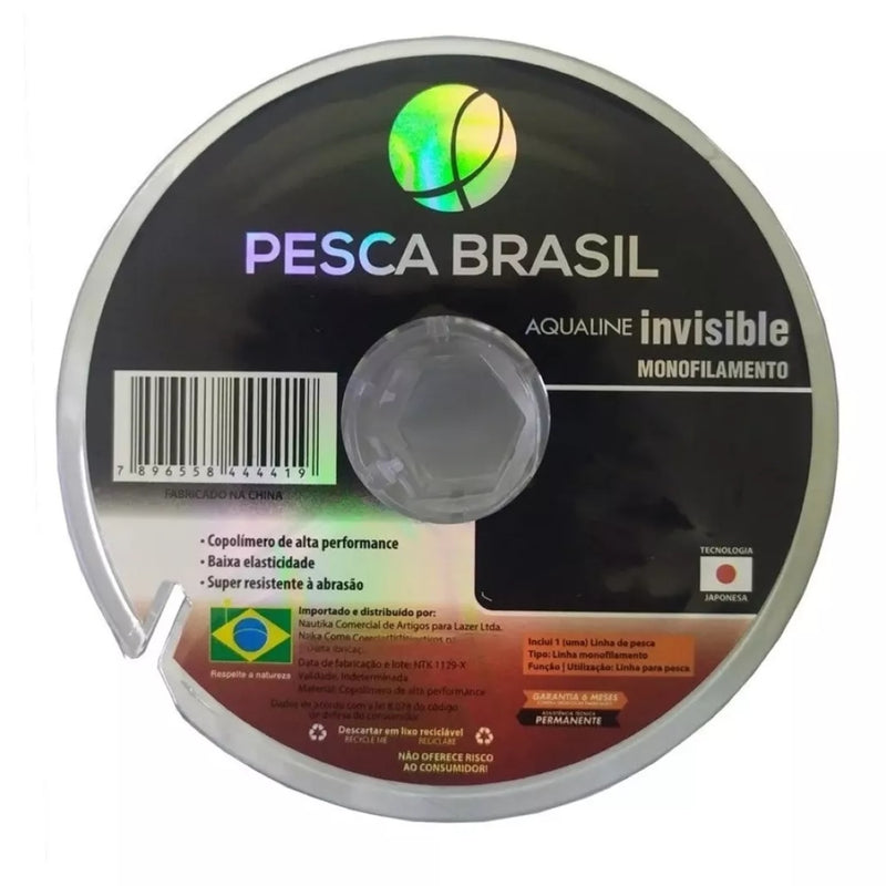 Linha de pesca Aqualine Invisible Pesca Brasil 10 uni 0,80MM