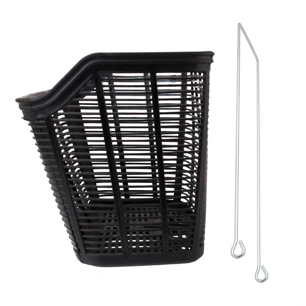 Cestão de plástico preto com haste 34x22x25cm para bicicleta 26 – foto 4