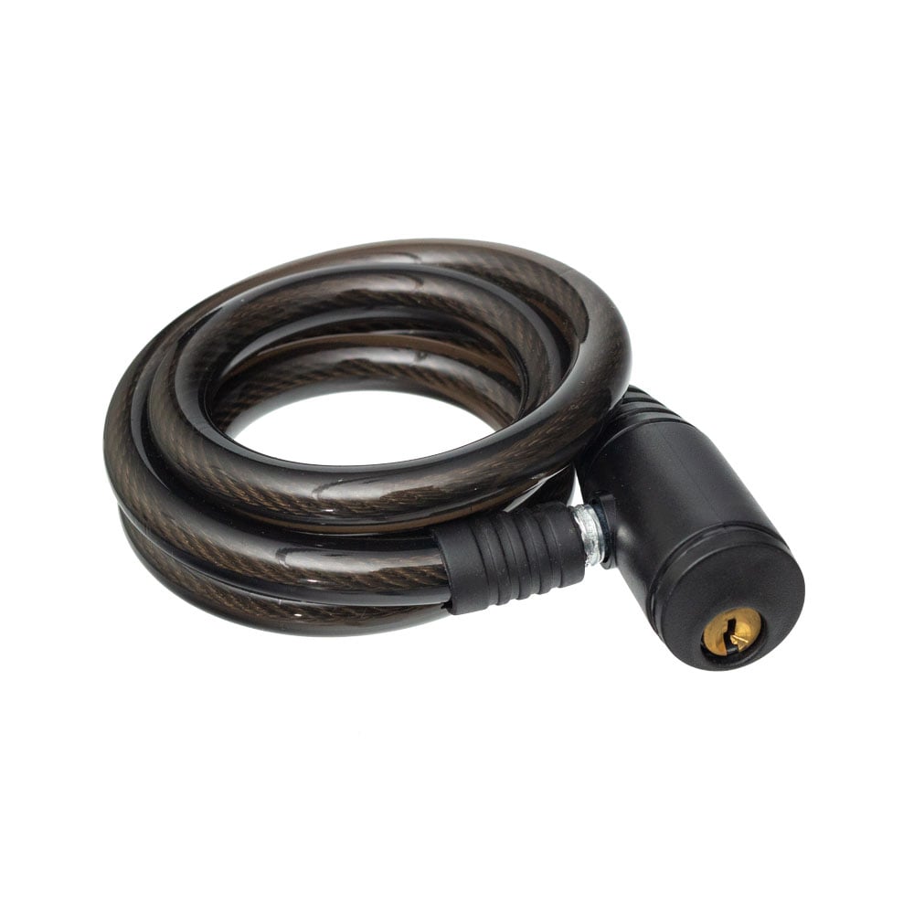 Cadeado aço 12mm x 1000mm preto com suporte com 2 chaves – foto 3