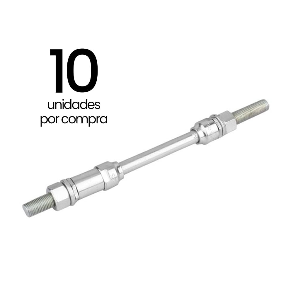 Eixos traseiro niquelado 3/8x180mm c/ espaçador(pacote com 10 unidades)