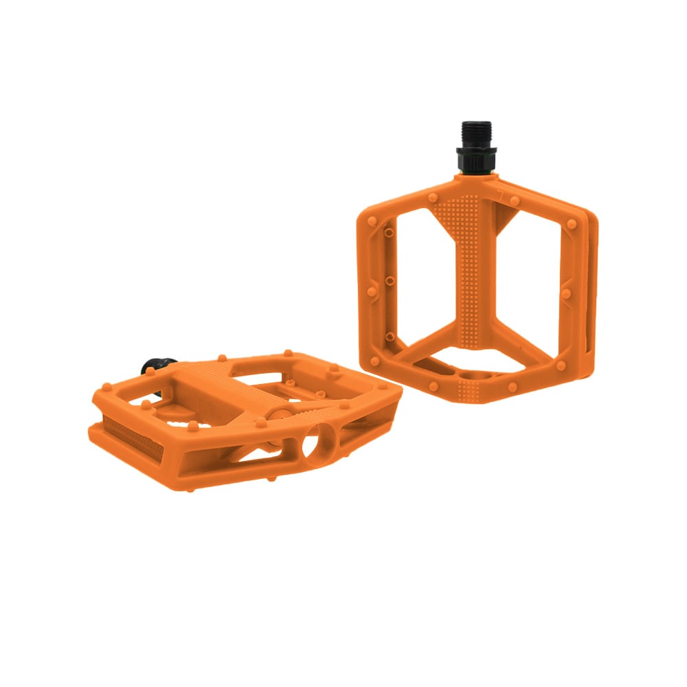 Pedal 9/16 plataforma nylon rider laranja com bucha du – foto 2