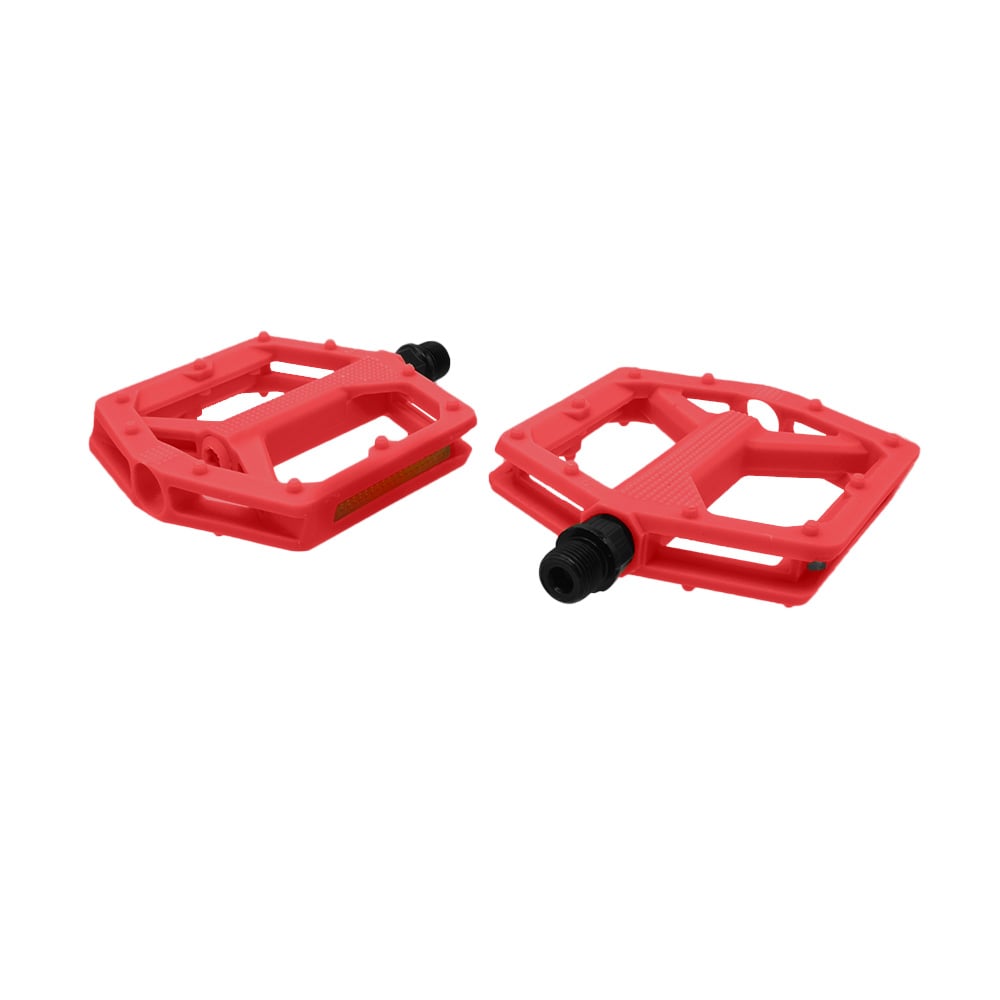 Pedal 9/16 plataforma nylon rider vermelho com bucha du