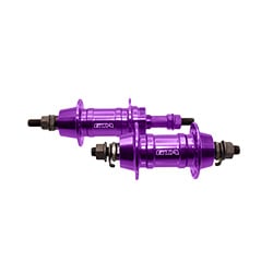 CUBO ALUMINIO PAR colorido ROXO COM ROLAMENTO E ESPAÇADOR 36 FUROS PARA FREIO VBRAKE