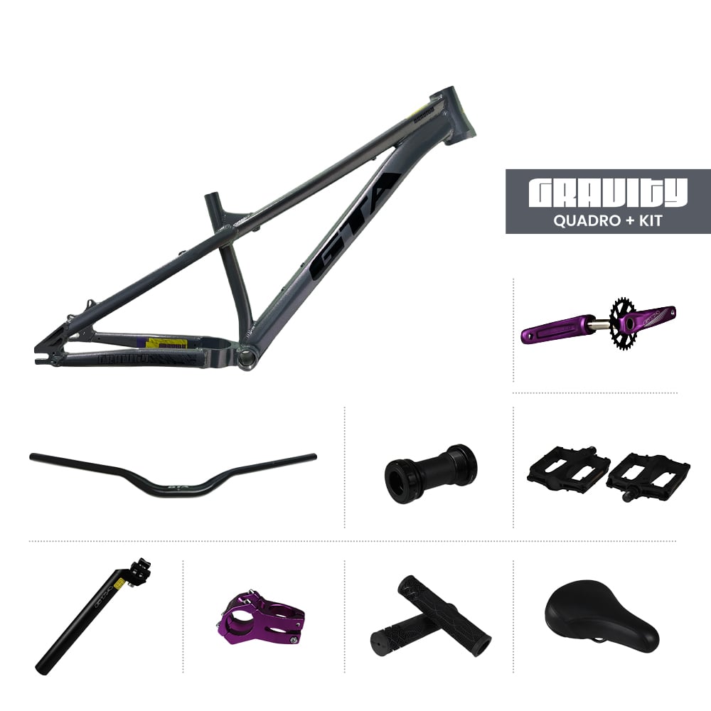Quadro 26 al freeride gravity cinza + kit